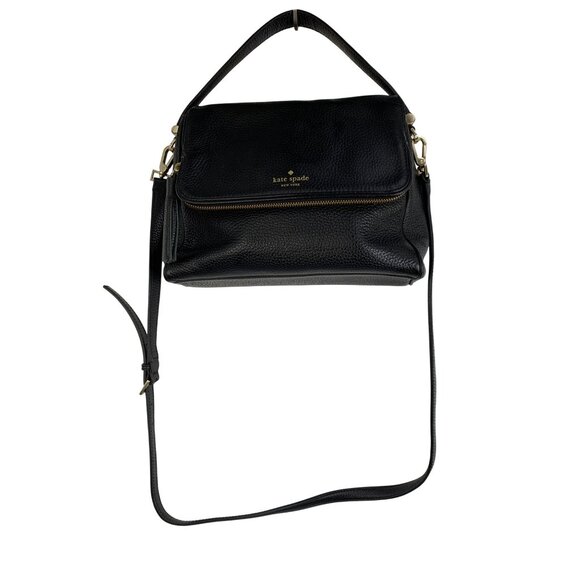 Kate Spade Black Pebbled Leather Crossbody Bag Satchel Chester Street Miri 8344 - Picture 5 of 16